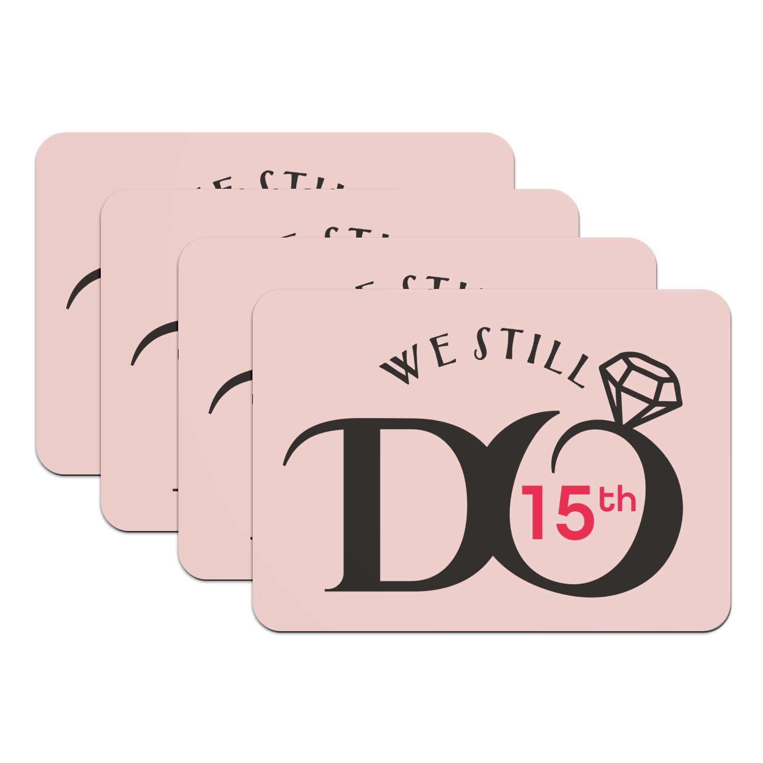 Sets de table en caoutchouc rose grand format dessous de table anniversaire de mariage