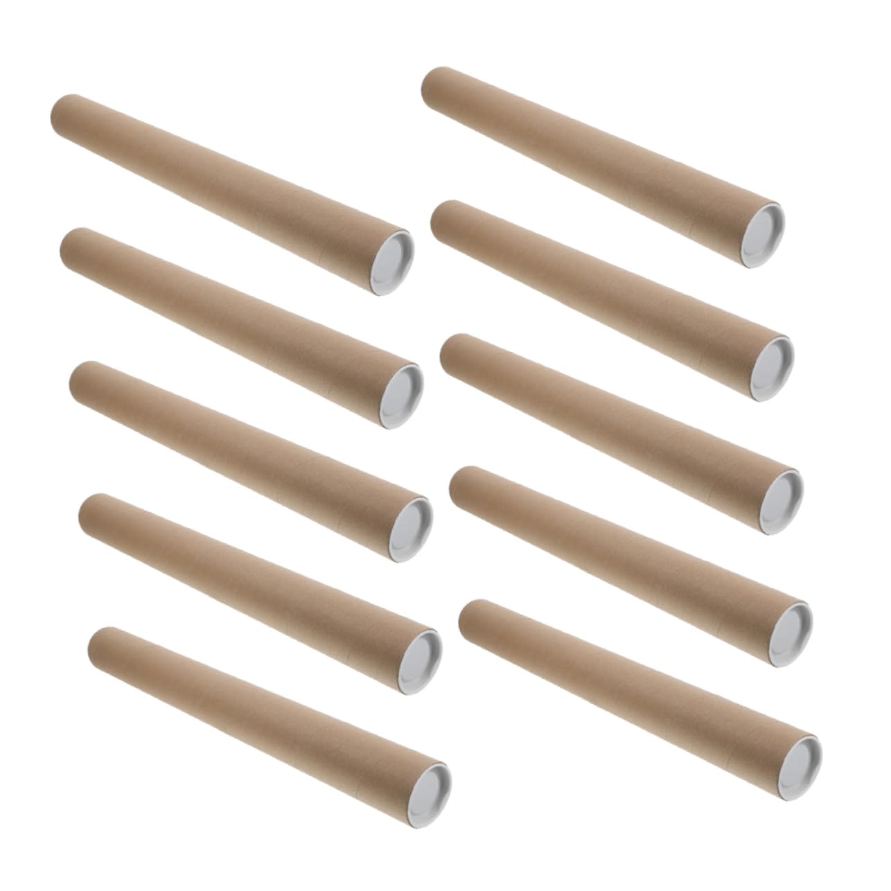 Uonlytech 10pièces Tubes Carton Kraft pour Emballage Affiches Tubes Expédition pour Impressions Art Boîtes Rondes Réutilisables pour Matériel de Bureau