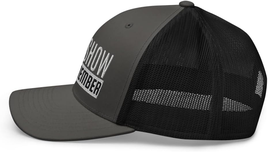 Shit Show Crew Member Premium Trucker Hat Embroidered Curved Bill Mid Crown Adjustable Funny Cap