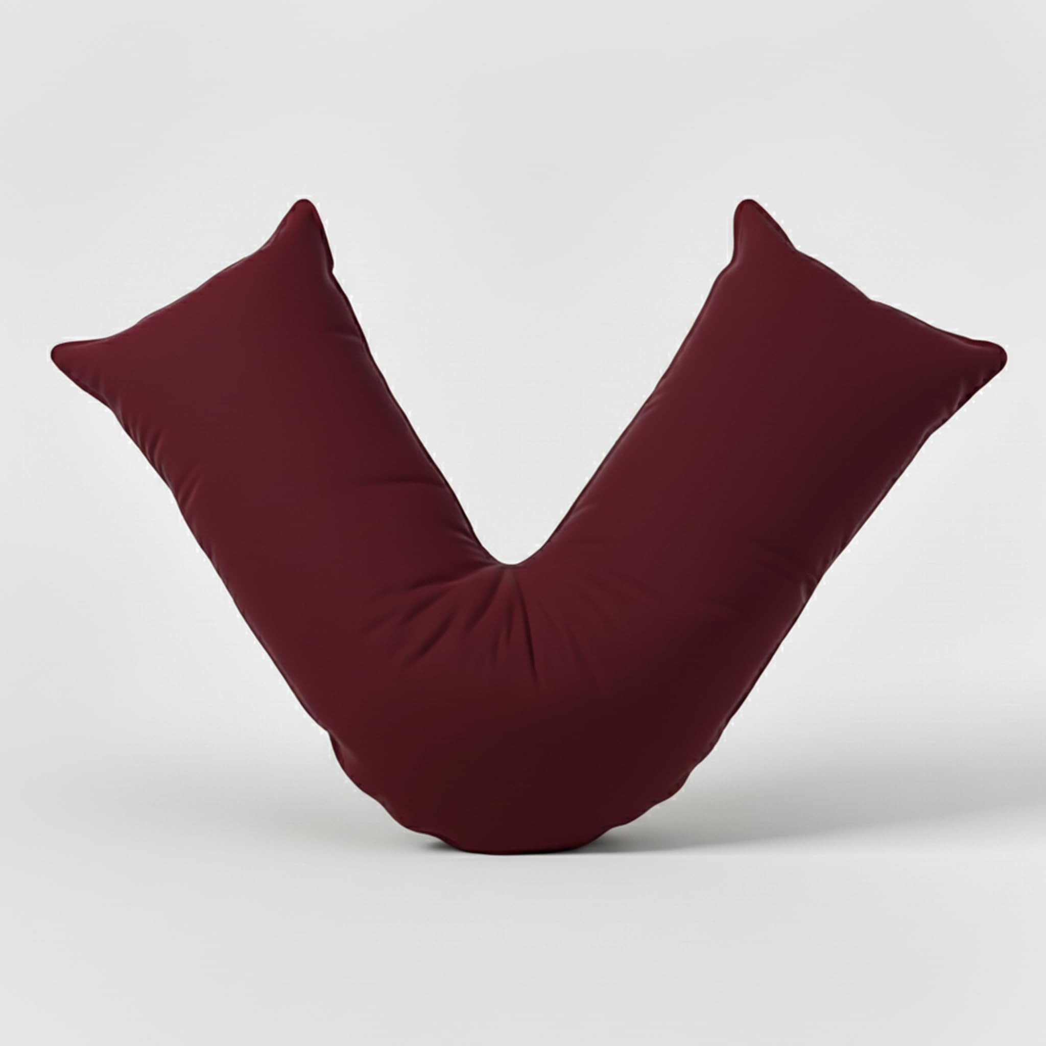 adsin V Shaped Pillow Case Plain Cover Orthopaedic Support Nursing Maternity Back And Neck Cotton Blend Wine Case Only