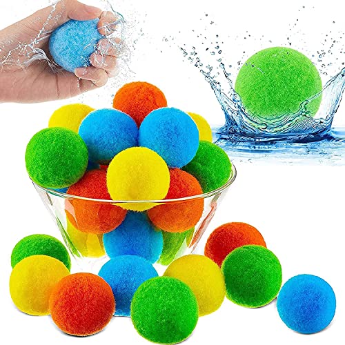 40 bolas de agua, globos de agua reutilizables, bolas de juego para lanzar y atrapar, bola de algodón suave para piscina, cama elástica, playa, patio trasero, para niños, adolescentes, adultos Cover