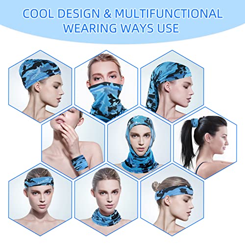 Lenboken 4 Pack Neck Gaiter Face Mask Scarf Masks Bandanas Breathable Outdoor Headwear Balaclavas Cover For Men Women (Black&Blue&Navy&Army Green) #TOP3