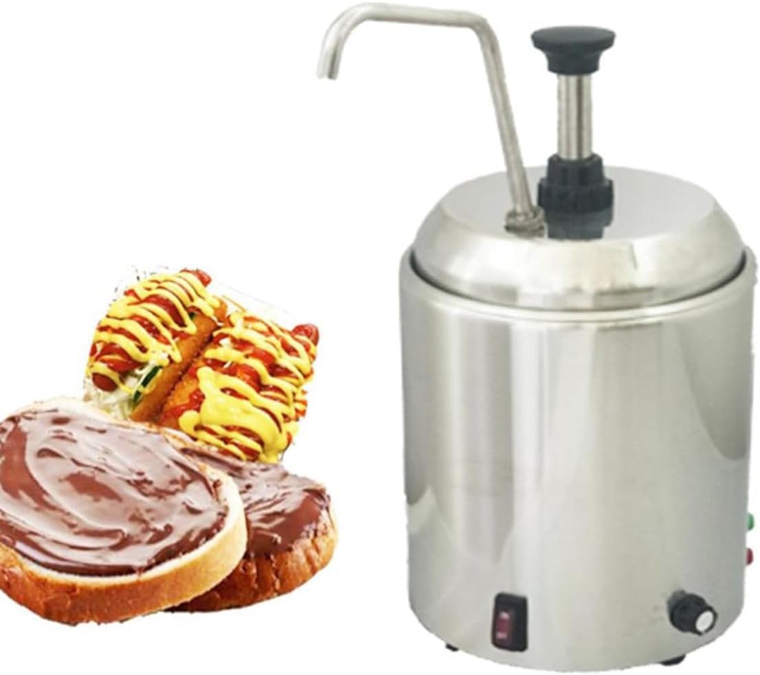 ASerZenith 800W Electric Hot Fudge,Cheese Dispenser With Pump,2.5L Cheese Sauce Pump Dispenser,Stainless Steel Cheese Pump Dispenser For Fudge Cheese Caramel
