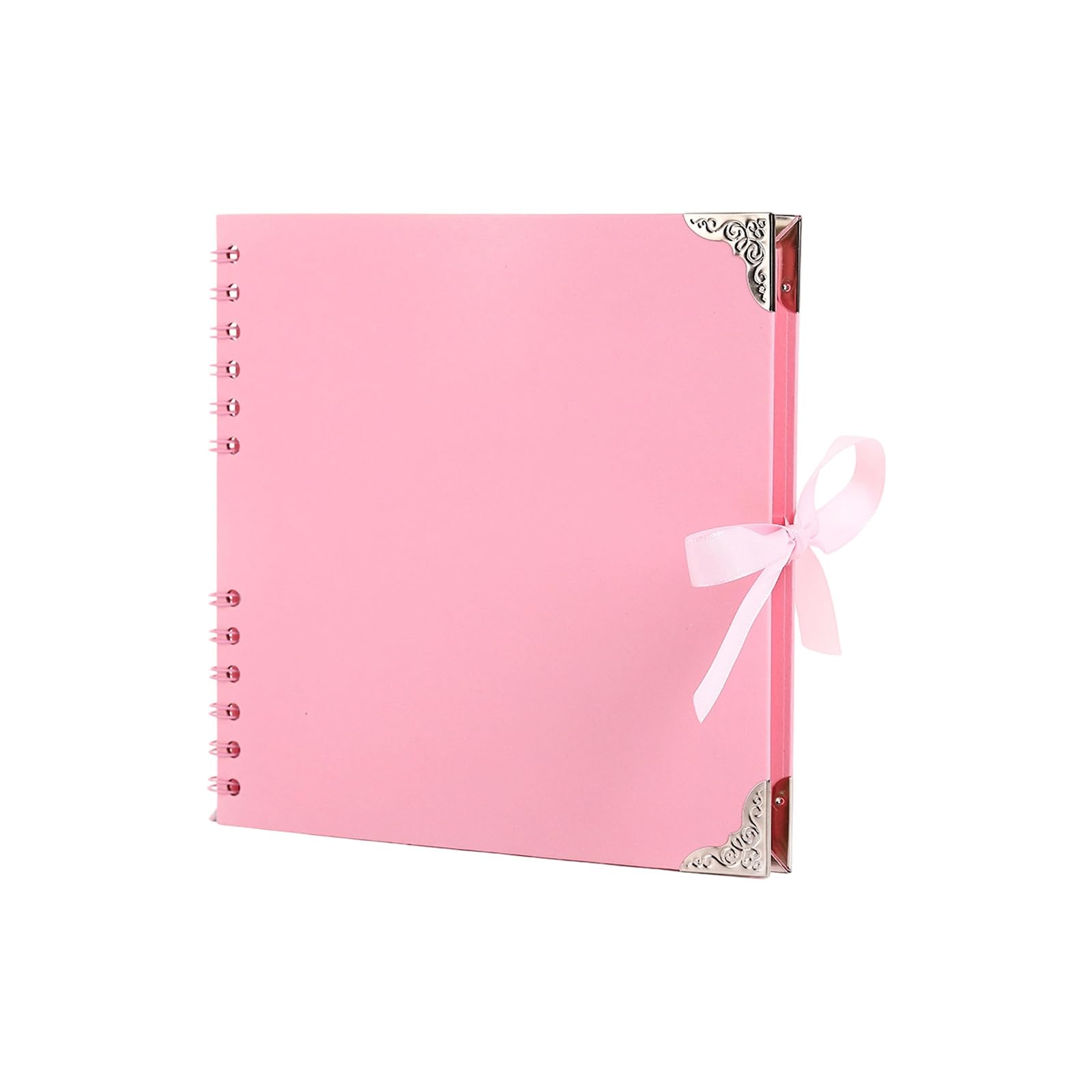 Tsophreniq Photo Album 8Inch Square Customizable Pages with Ribbon for Shower Scrapbook Album