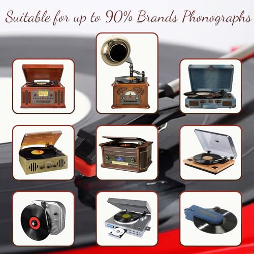 Plattenspielernadeln, Topcloud Turntable Diamond Ersatzstiftnadeln für Schallplattenspieler, LP, Phonograph (3er Pack)