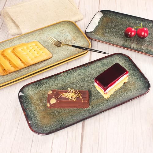 Ceramic-Serving-Dinner-Plate-Set-4-Piece-for-Main-Meals-Tacos-Lunches-Snack-Platters-Microwave-and-Dishwasher-Safe-Scratch-Resistant-Kitchen-Serving-Dinnerware-Black-124-Inch Ceramic Serving Dinner Plate Set 4 Piece for Main Meals Tacos Lunches Snack Platters Microwave and Dishwasher Safe Scratch Resistant Kitchen Serving Dinnerware Black 124 Inch