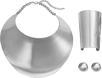 Gold Necklaces for Women Chunky Gold Silver Choker Necklace Statement Egyptian Jewelry for Women Men Gold Costume Jewelry Sets Accessories Gift