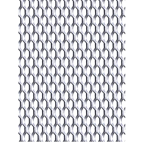 Image of Silver Universal 40 inchx13 inch Car Grill Mesh - Aluminum Alloy Automotive Grille Insert Bumper Rhombic Hole (3x6mm)
