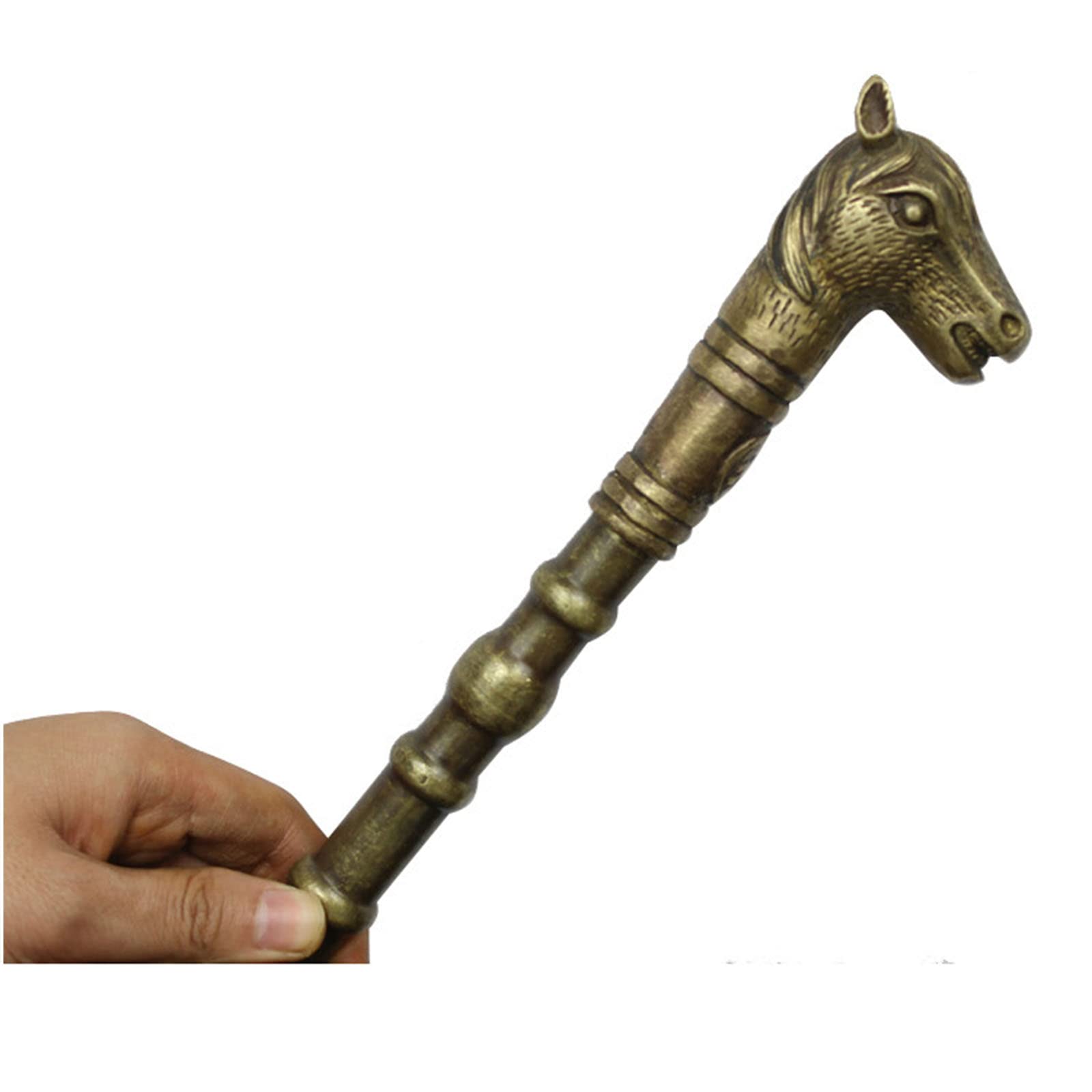 Antyczne mosiężne laski do chodzenia z koniem dla mężczyzn - czysta miedź antyczna głowa konia laska - vintage fantazyjne laski dżentelmena - laska do chodzenia z głową konia na prezent kolekcjonerski