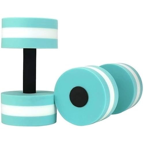 Iugvhana Water Dumbbells Set of Two, Water Aerobic Exercise Foam Dumbbell Pool Resistance, Water Weights Fitness Gear Aquatic Barbells for Minimum Stress Training