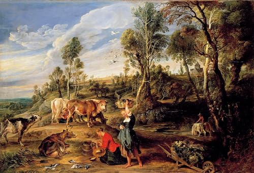 Affiche Toile Laitières Rubens 60x90cm pour habiller un grand mur vide avec art