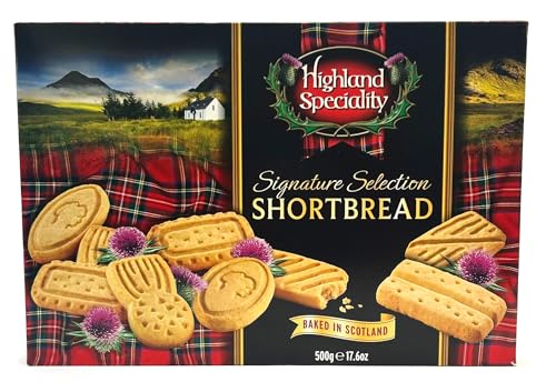 Highland Speciality Signature Shortbread Selection 500g - Luxury Scottish Shortbread - Traditional Christmas Biscuit Gift - Product of Scotland