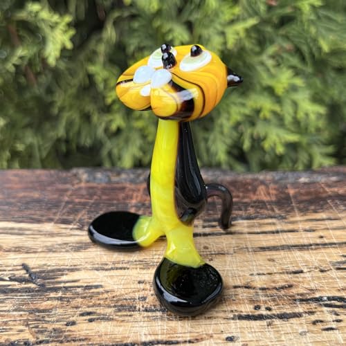 Exquisite Murano Style Glass Cat Figurine – Handcrafted Miniature Sculpture for Cat Enthusiasts – Unique Collectible Decor Gift - Image 4
