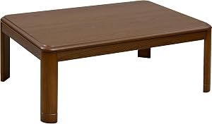 [山善] 家具調 こたつ テーブル 幅105×奥行75cm 長方形 (カーボンヒーター) (フラットヒーター) (リモコン付き) 天然木 継脚 ブラウン GKF-MDN1052H(MB)
