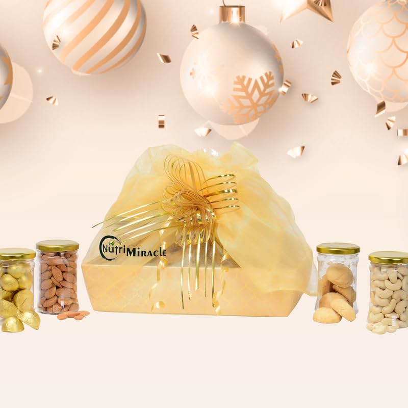 Image of NUTRI MIRACLE Christmas & New Year Dry Fruits Gift Pack | Festive Hamper for Celebration Moments