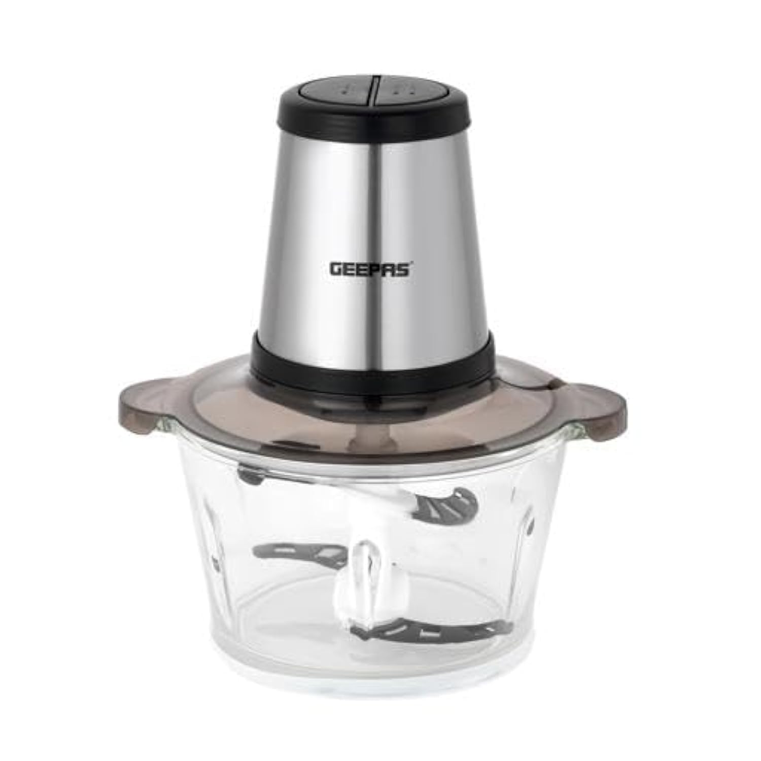 Geepas 2.0 L Multi Chopper- GMC42026| 400 W, Compact Multi Chopper, 2 Speed Levels and Double Blade Assembly| Suitable for Chopping Vegetables, Fruits, Meat| Black, 2-Year Warranty