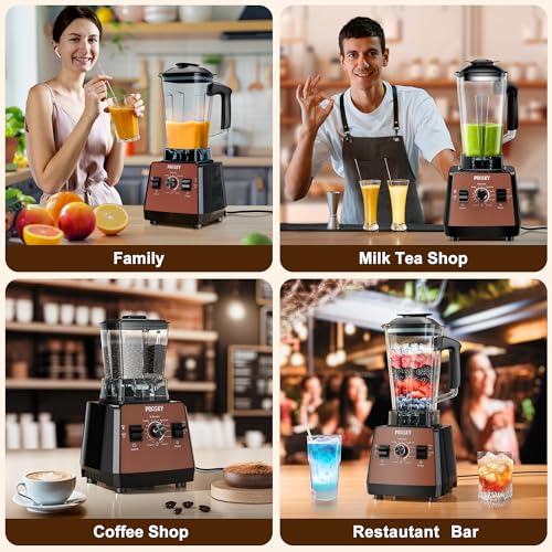 Image of Blenders for Kitchen, Smoothie Blender, 2400W /1000W Prasky Blender & Grinder Combo, 25,000 RPM High Speed, 68oz BPA-Free Food Processor, Countertop Blender for Smoothies, Shakes & Food (Brown,2L)