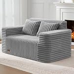 ZurNesfure Canapé Couch Cloud, Memory Mousse Couch with Oreiller No Assemblage Required, Modern Couch avec assise profonde et housse amovible Lavable Canapés sans os pour le salon (Grey, Loveseater)