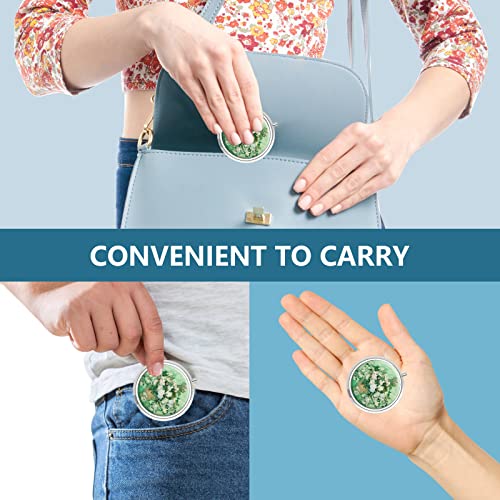 Image of Pill Box 3 Compartment Small Pill Case,Portable for Pocket or Purse Pill Organizer Pill Container Holder to Hold Vitamins, Medication, Fish Oil and Supplements(Vase with Pink Roses)