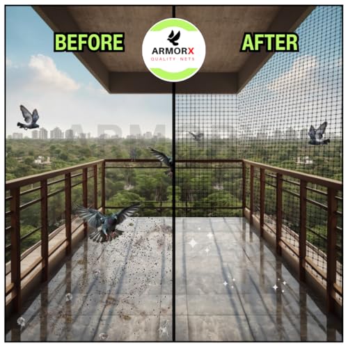 Image of ARMORX White Anti-Bird Net UV-Stabilized HDPE Multi-Filament Net with Installation Kit & Tying Ropes Attached - White - 10ftx50ft