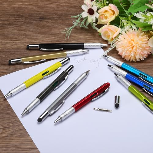 Meccanixity MEA230926EE000312 4Pcs 6 In 1 Multitool Tech Tool Pen Gifts For Men With Ballpoint Pen, Ruler thumb #4