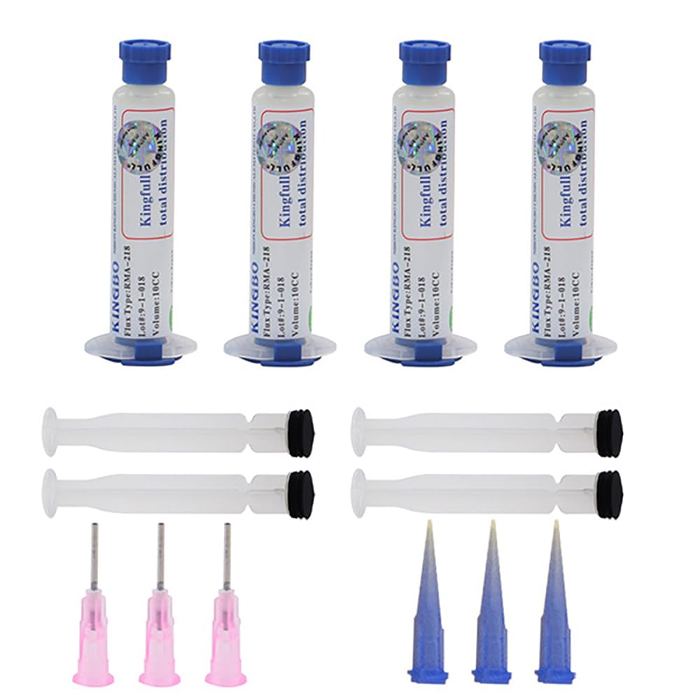 Solder Flux for Electronics Soldering, 4 PCS No Clean Soldering Flux Paste, Tin Soldering, Lead-Free Rosin Soldering Flux for Circuit Boards and Copper Electrical Wire (10CC/Bottle)