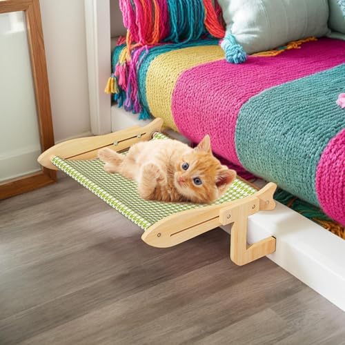 Marcos de madera para jugar con gatitos que solucionan la falta de espacio en ventanas 3