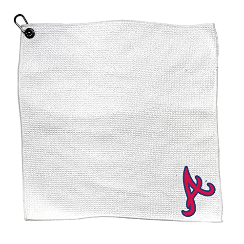 Team Golf Mlb Microfiber Towel - 15" X 15" (White) With Carabiner Clip, Premium Microfiber With Deep Waffle Pockets- Superior Water Absorption And Quick Dry Golf Cleaning Towel #TOP29