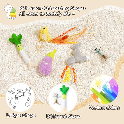 ORSDA-Cat-Toys-Cat-Wand-Toy-for-Indoor-Cats-Interative-Cat-Toy-to-Chase-Exercise-Teaser-Bird-Toy-for-Cats-with-5-Replacement-Kitten-Toys-for-All-Breeds