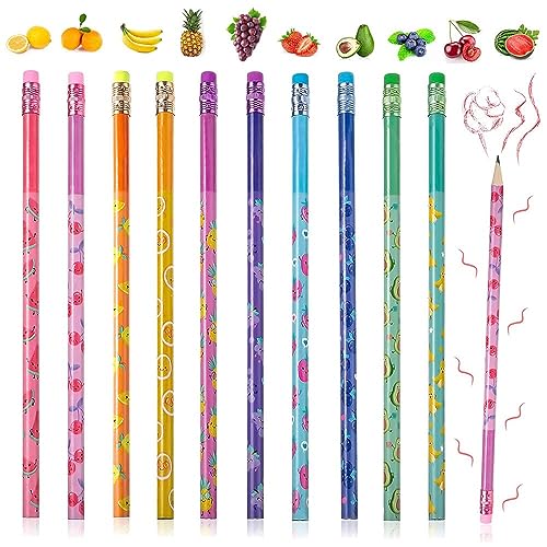 JQSSHXB 子供用香り付き鉛筆 120本 Smencils 消しゴム付き香りの鉛筆 フルーツHBグラファイト鉛筆 学校文房具パーティーご褒美用品