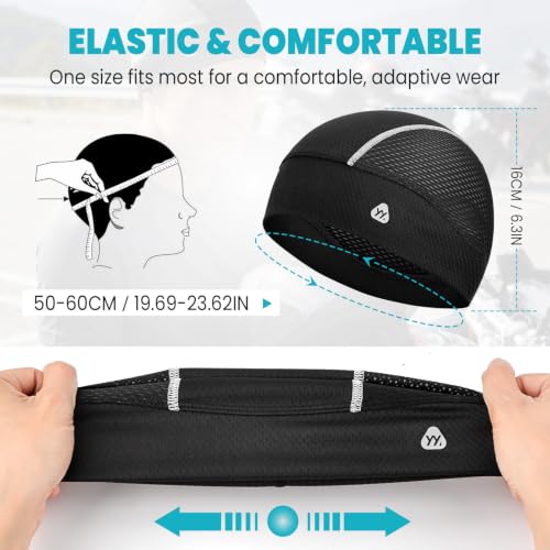 Image of YANIKY Skull Caps for Men, Breathable Mesh Helmet Liner Sport Cooling Skull Caps for Women Sweat Cap Lightweight Cycling Cap