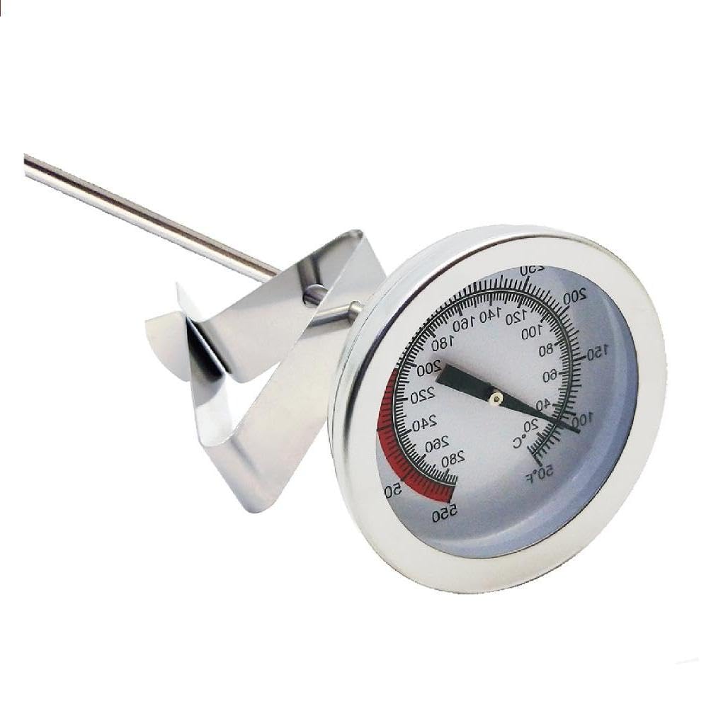 Oil Thermometer Deep Fry with Clip Candy Thermometer Long Fry Thermometer for Turkey Fryer Tall Pots Beef Lamb Food