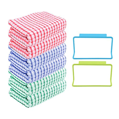 Kitchen Dish Towels(11x16 inches), Dish Clothes for Washing Dishes,With Super Soft and Absorbent Household Cleaning Cloth,for Drying Dishes Kitchen Wash Clothes and Dish Towels|8 Pieces|(Multi Color)