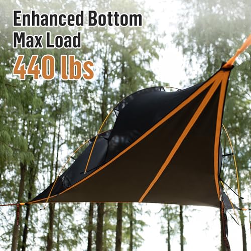 Image of Night Cat Triangle Hammocks 2-Persons: Lay Flat 3 Point Hammock Tent with Bug Net Rainfly 13ft 440 LBS