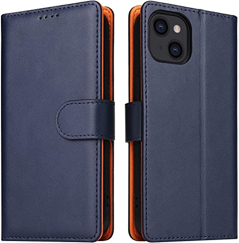 Étui iPhone 13 Pro Max bleu à rabat pour visionner vos vidéos les mains libres