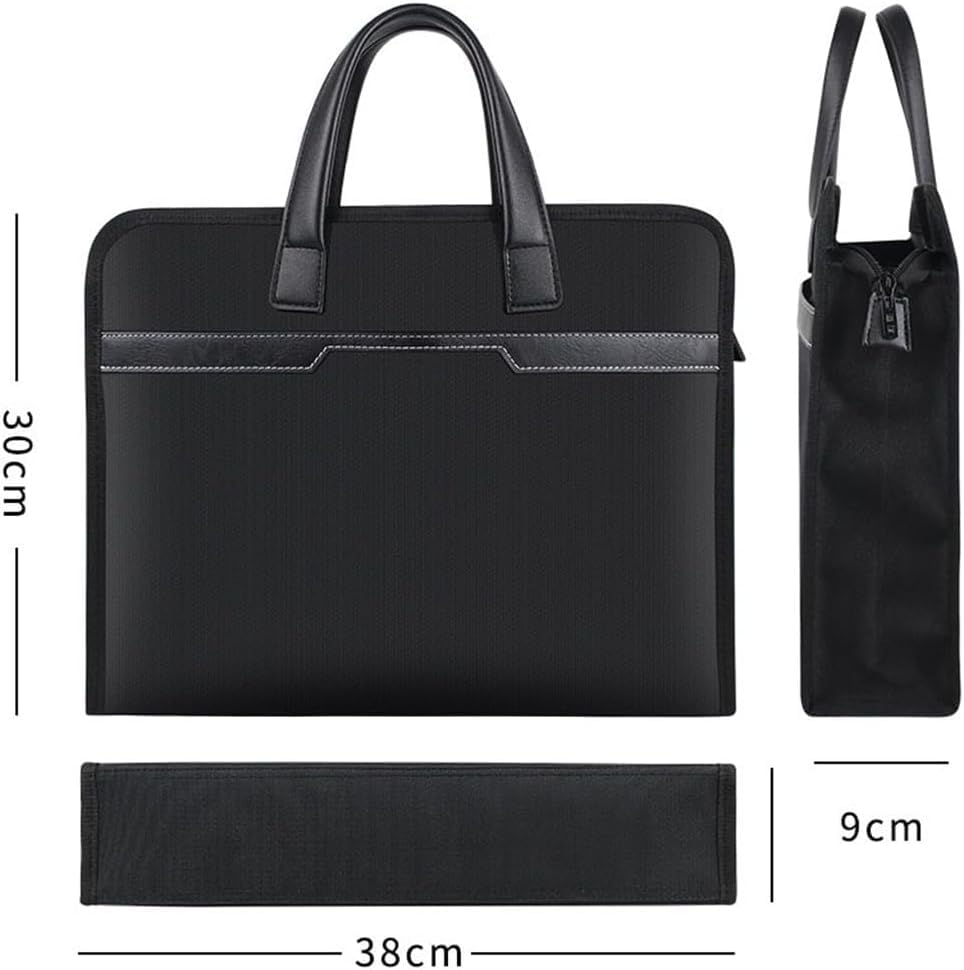Document Bag Black Handbag Casual Canvas Business Briefcase Large Capacity File Handbag Waterproof Thickened4