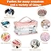 HAOGUAGUA Clear Makeup Cosmetic Bag with Brush Compartment, Portable Waterproof Travel Transparent Toiletry Bags for Traveling Storage Organizer (PINK)
