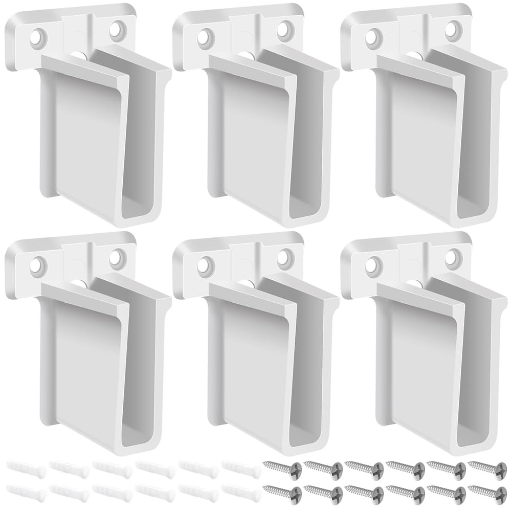 Ijsdnvjndx White 6 Pack Wire Shelf End Brackets Closet Shelves Brackets Plastic Wall Mount Shelf Brackets With Screws For Shelves Closet