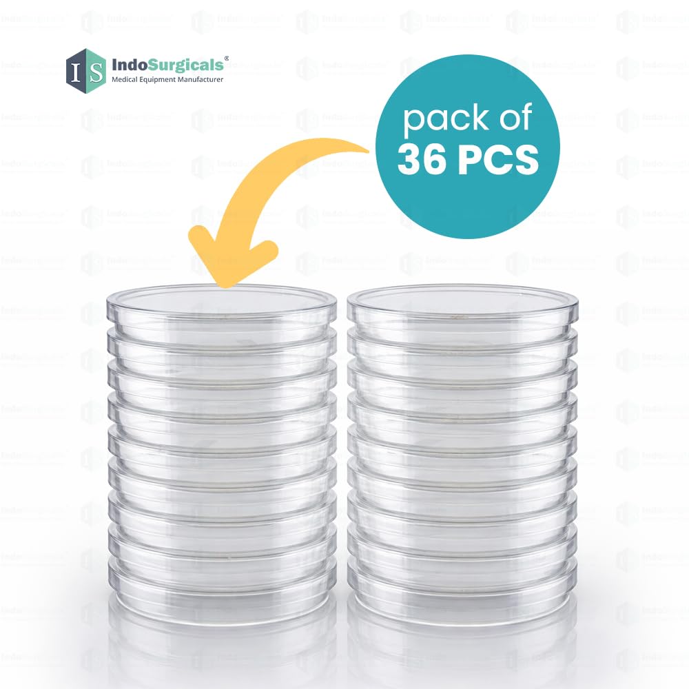 Amazon | IndoSurgicals ペトリ皿 50mm ポリプロピレン (PP) - 36個