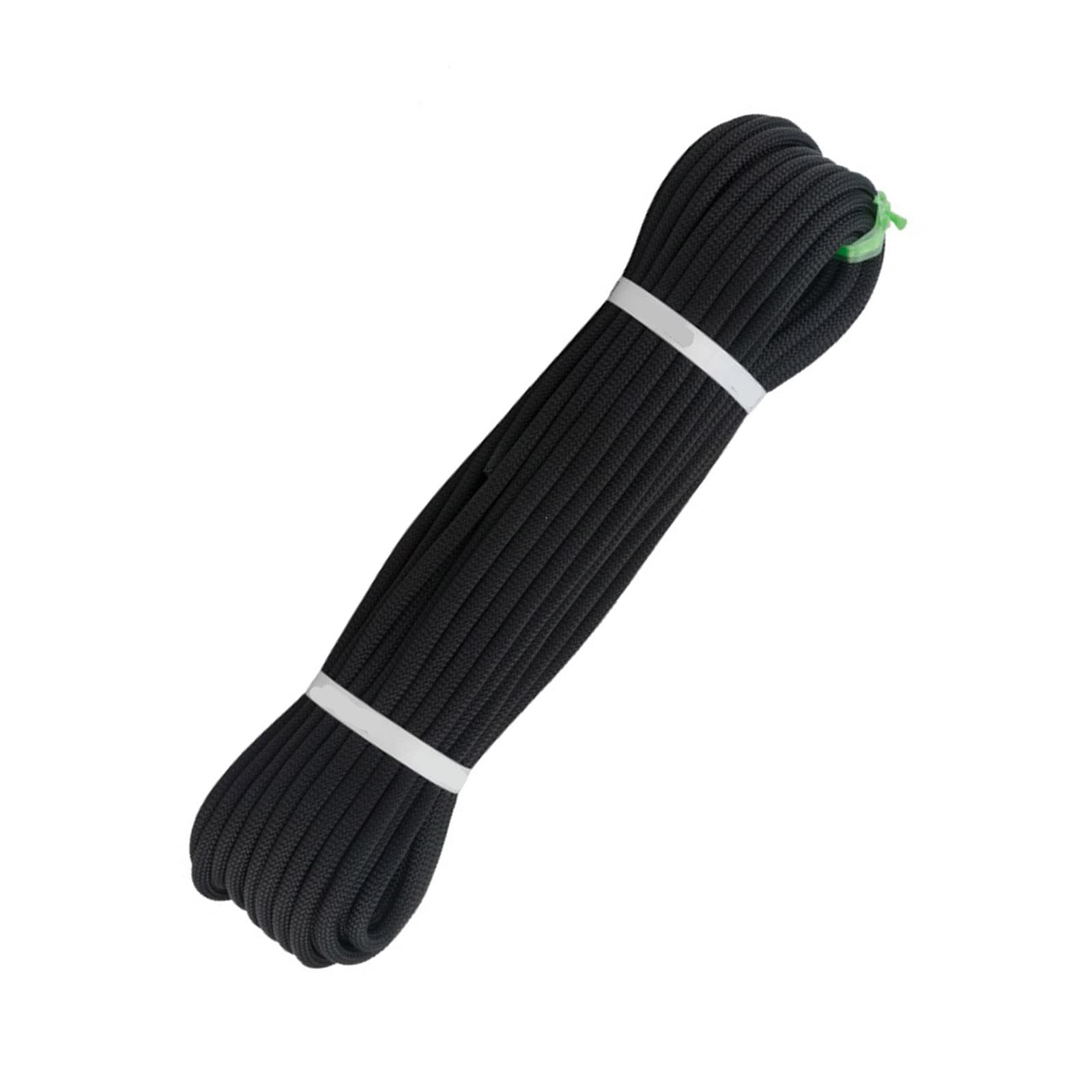 Outdoor Seil 10mm Schwarz Statisches Kletterseil Im Freien，Rettungsseil Feuerrettungs-Fallschirm-Seil，Hochfestes Sicherheitsseil Geflochtenes Nylonseil, Outdoor-Kletterseil（Multi-Größe）(Size:50M)