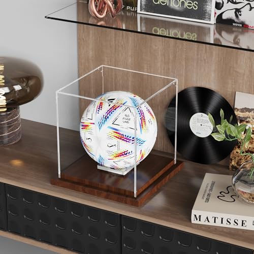 VGMiu Soccer Ball Display Case with Wood Base, Clear Acrylic Display Case Soccer Box with Removable Built-in Ball Holder for Autographed Balls, Sports Collectibles, Memorabilia Displays by VGMiu - Image 5