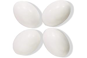 White Easter Eggs,Wooden Easter Egg Set,Easter Egg Ornaments,Use for Making Easter Gift...