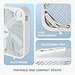 Hurricane Classic Floor Mount Box Fan w/ 3 Quiet Speeds, White, 20" - Corded Portable Electric Air Cooling Unit w/ Powerful 2400 CFM Airflow for Home, Garage, Office, Bedroom & Basement - Image 5