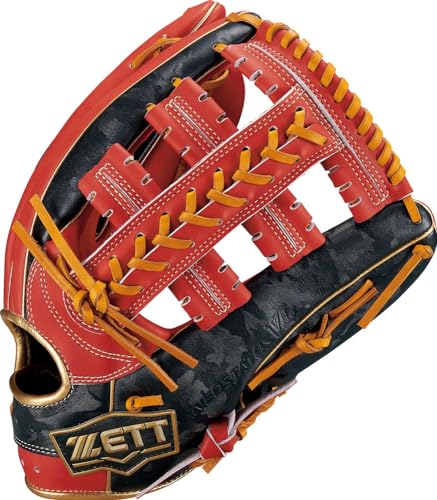 ゼット(ZETT) 軟式野球 グラブ (グローブ) ネオステイタスVL 外野手用 レッド/ブラック 右投用 BRGB31237 3枚目