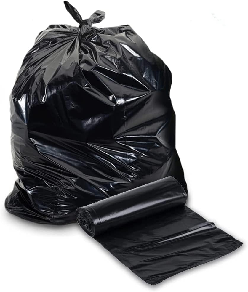 Pack of 50 Extra Heavy Duty 75L Bin Bags Refuse Sacks Bags, Black Plastic Bin Liners, Ultra Strong Leak-Resistant Bin Bag 100% Recycled Material Ideal for DIY Garden, Household, Home & Kitchen