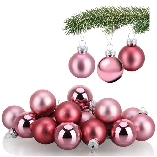 com Four® 20x Mini Bolas de árbol de Navidad de Cristal, pequeñas Bolas de Navidad para decoración navideña, decoración de árbol de Navidad, diámetro de 3 cm