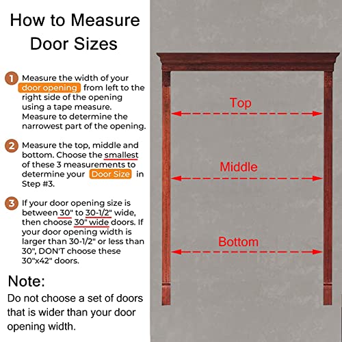 18 20 24 26 28 30 36 40 46 50 52 58 60 Inch Small Large Swinging Door Double, Wood Half Saloon Doors For Bathroom Shower Kitchen Garden Fence, Louvered Door Interior ( Color : Wxh , Size : 48X32In(122 #TOP3