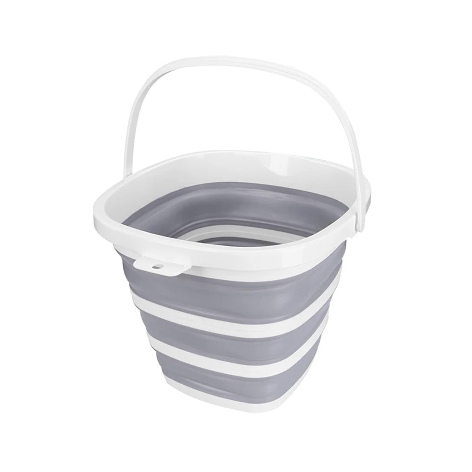 Cubo Plegable de Silicona for baño, cubeta for Lavar Autos al Aire Libre, Suministros Pesca Cuadrados, Cubo Campamento Cocina 10L, 2 uds para Lavado Camping(Grey)