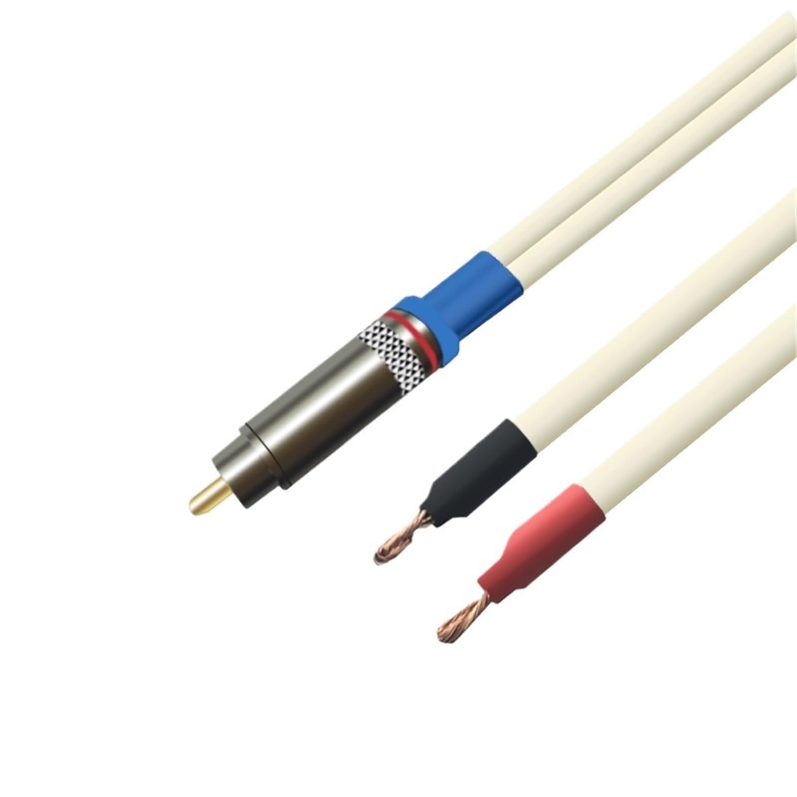 Cable de altavoz de subwoofer activo macho a cable pelado OFC blanco de 2m 5