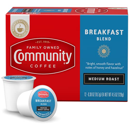 Image of Community Coffee Breakfast Blend 36 Count Coffee Pods, Medium Roast, Compatible with Keurig 2.0 K-cup Brewers, 12 Count (Pack of 3)